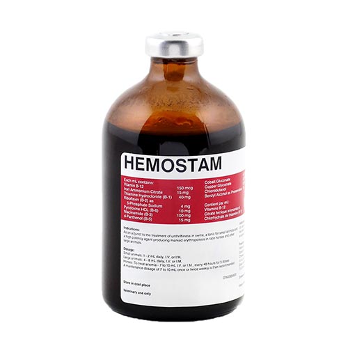 bottled filled with hemostam