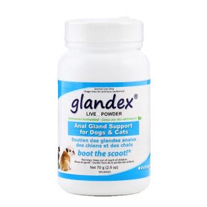 white bottle with glandex label