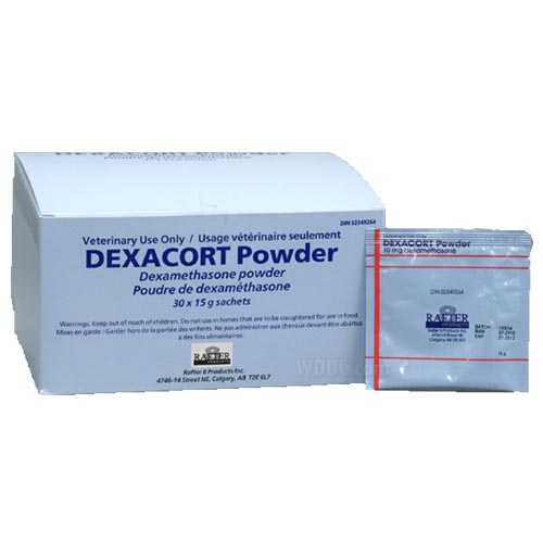 white box with dexafort powder label